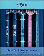 Get Trend Disney Stitch Erasable Gel Angel Ballpoint Pen Set of 5 School Supplies Stationery Blue Ink Girl Gift (Stitch)