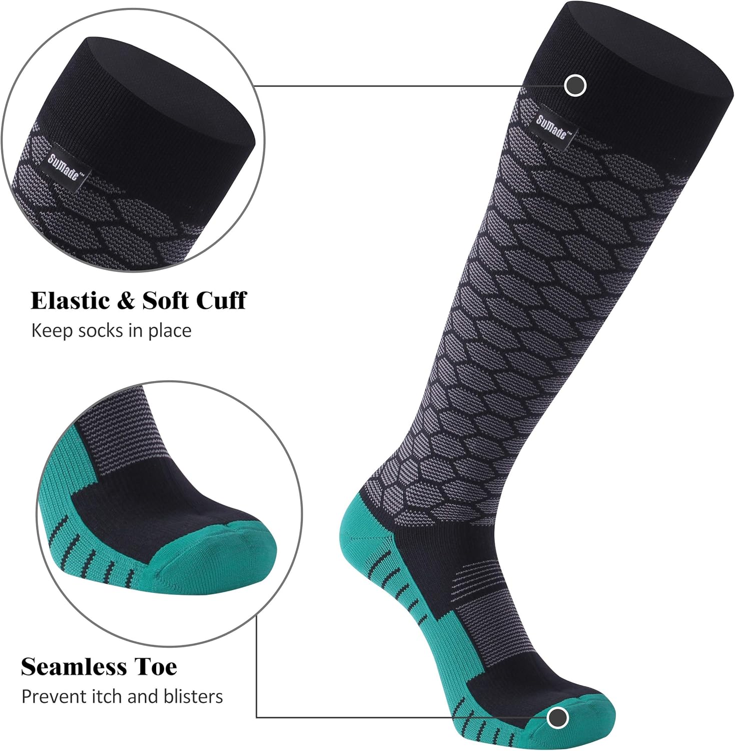 Waterproof Socks, Men Women Knee High Hiking Kayaking Socks 1 Pair - Image 7