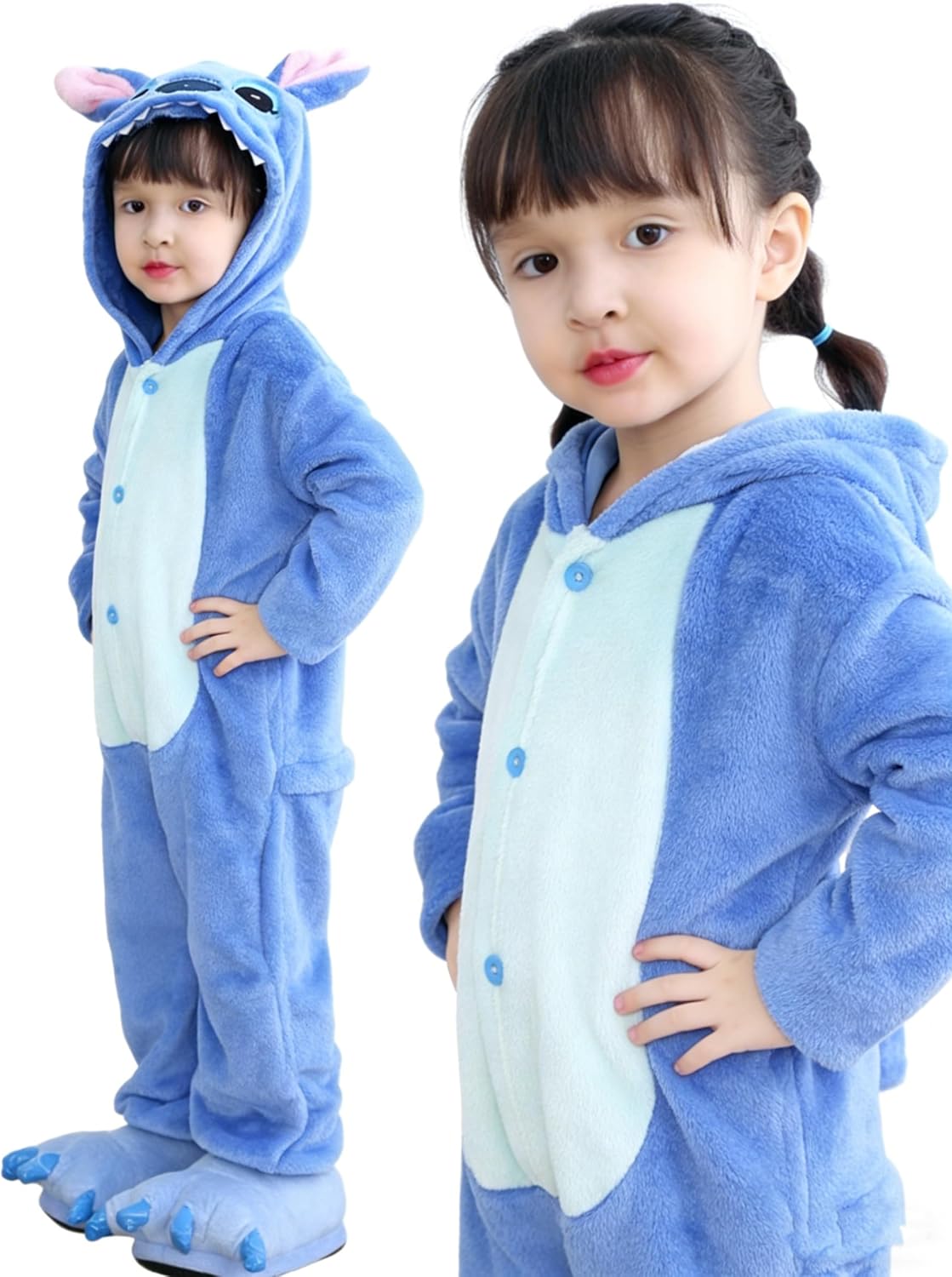 Plustrong Kids Onesie Pajamas Halloween Costumes for Boys Girls Flannel Animal Onesie Halloween Costumes for Kids - Image 7