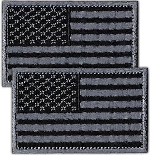Laughing Lizards Tactical Patch (2-Pack) | Black & Grey Hook & Loop 2x3 US Military Patch, Tactical US Flag Morale Patches for Backpacks, Hats, Bags & Equipment