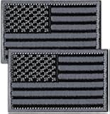 Laughing Lizards Tactical Patch (2-Pack) | Black & Grey Hook & Loop 2x3 US Military Patch, Tactical US Flag Morale Patches for Backpacks, Hats, Bags & Equipment