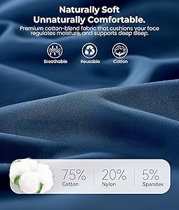 MUSICOZY 3D Bluetooth Sleep Mask with Headphones and Timer, Wireless Sleep Headphones for Side Sleepers, Eye Mask with Bluetooth Headphone, Blue