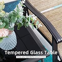 Vista 7 de Vongrasig - Juego de 3 piezas para exteriores, juego de bistro de tela textilene, juego pequeño de muebles de patio, sillas mecedoras para el porche