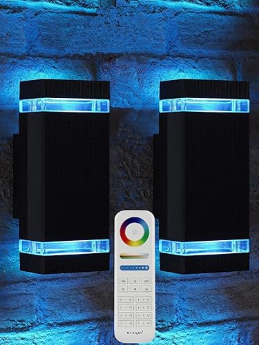rosykite Mi.Light RF Control remoto RGB cambio de color iluminación LED doble arriba y abajo al aire libre luz de pared 12W 1200LM, temperatura