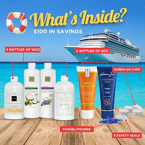 Miniatura 2 de Kit de Contrabando de Alcohol para Cruceros Botellas Vacías de Champú y Acondicionador para Ocultar y Beber Licor - Frascos Ocultos para Licor de