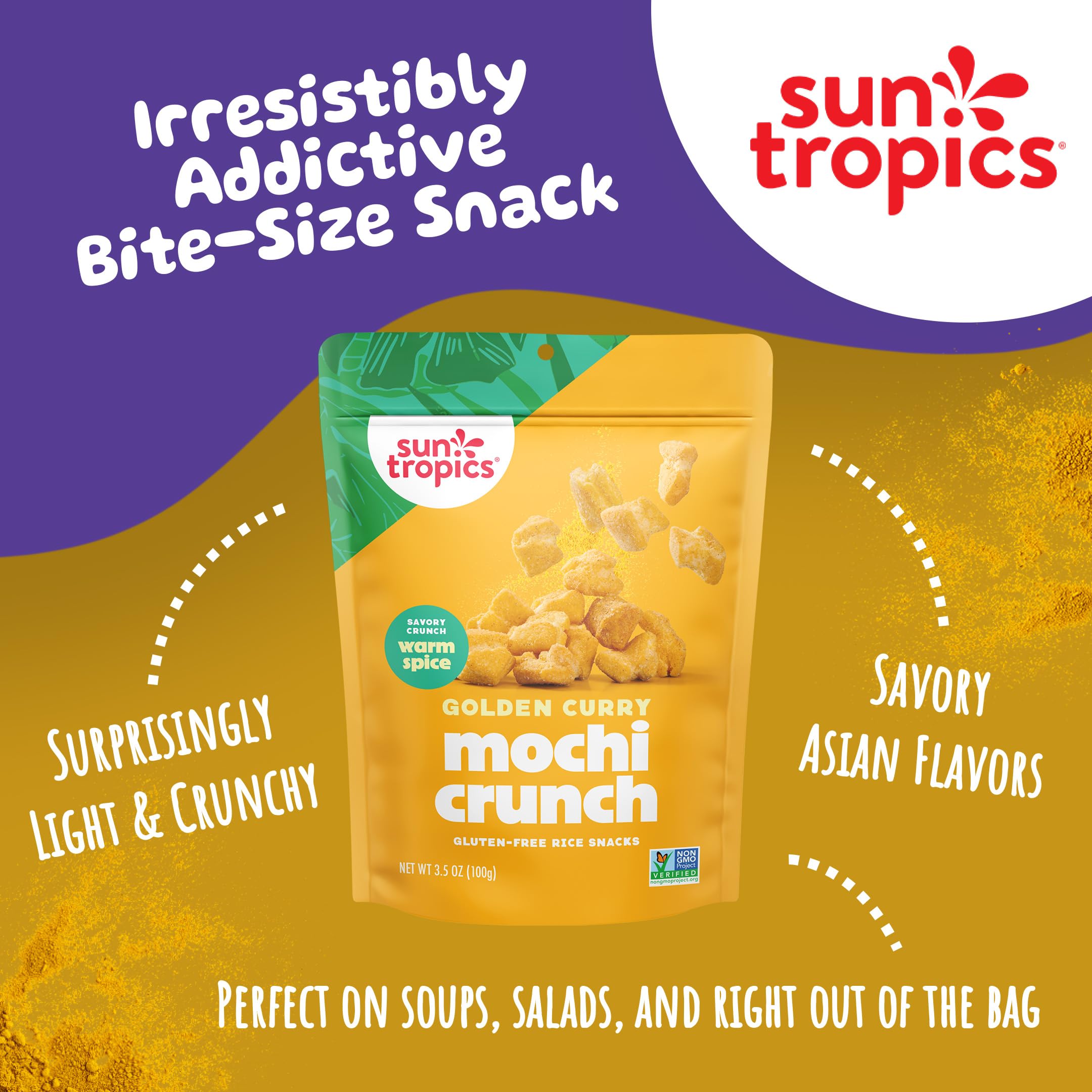 Amazon.com: Sun Tropics Mochi Snack Bites, Golden Curry Flavor