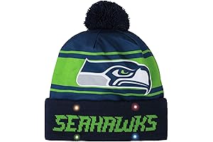 LED Light Up Beanies For Women Football Fans - Seahawks Knit Cap