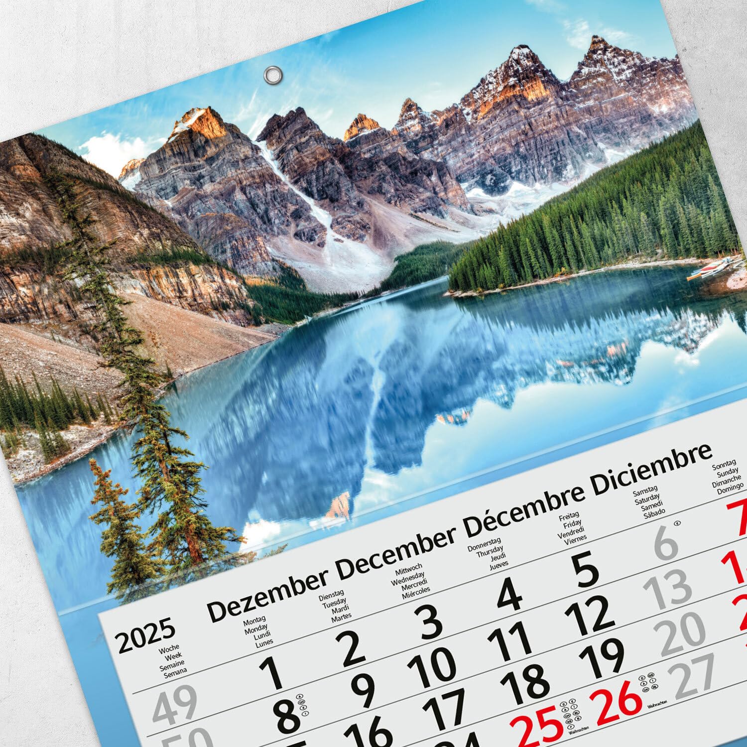 Timr Calendario de mesa para colocar de pie de acero inoxidable I