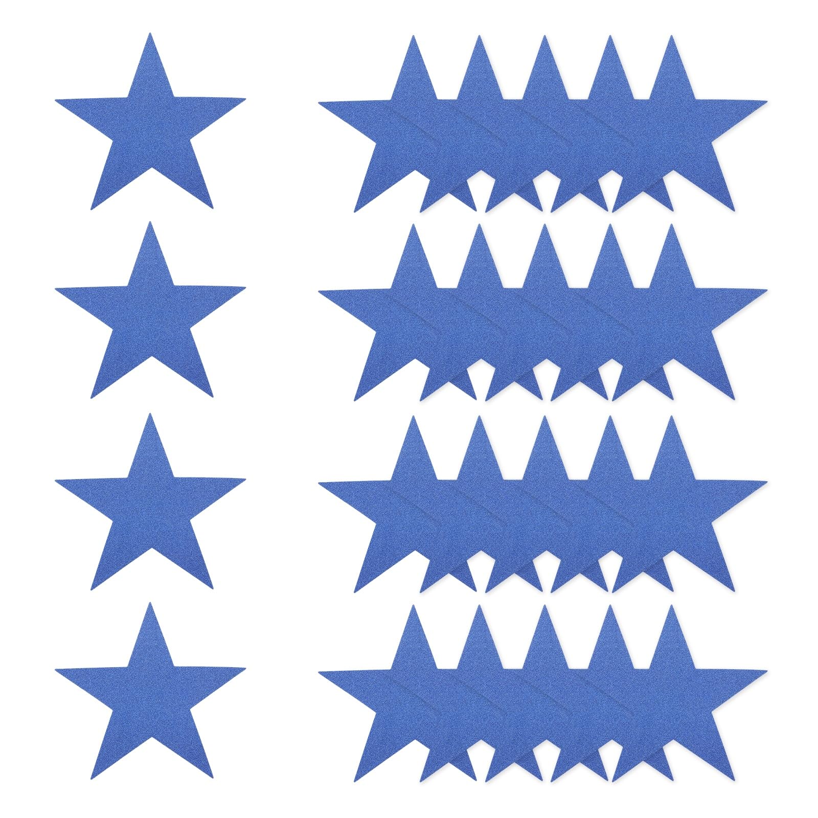 sourcing map 24 Pcs Glitter Stars Cutouts Decoration, 6" Paper Star Confetti Cutouts Stars Shiny for Bulletin Board Wall Classroom Party Supplies, Dark Blue