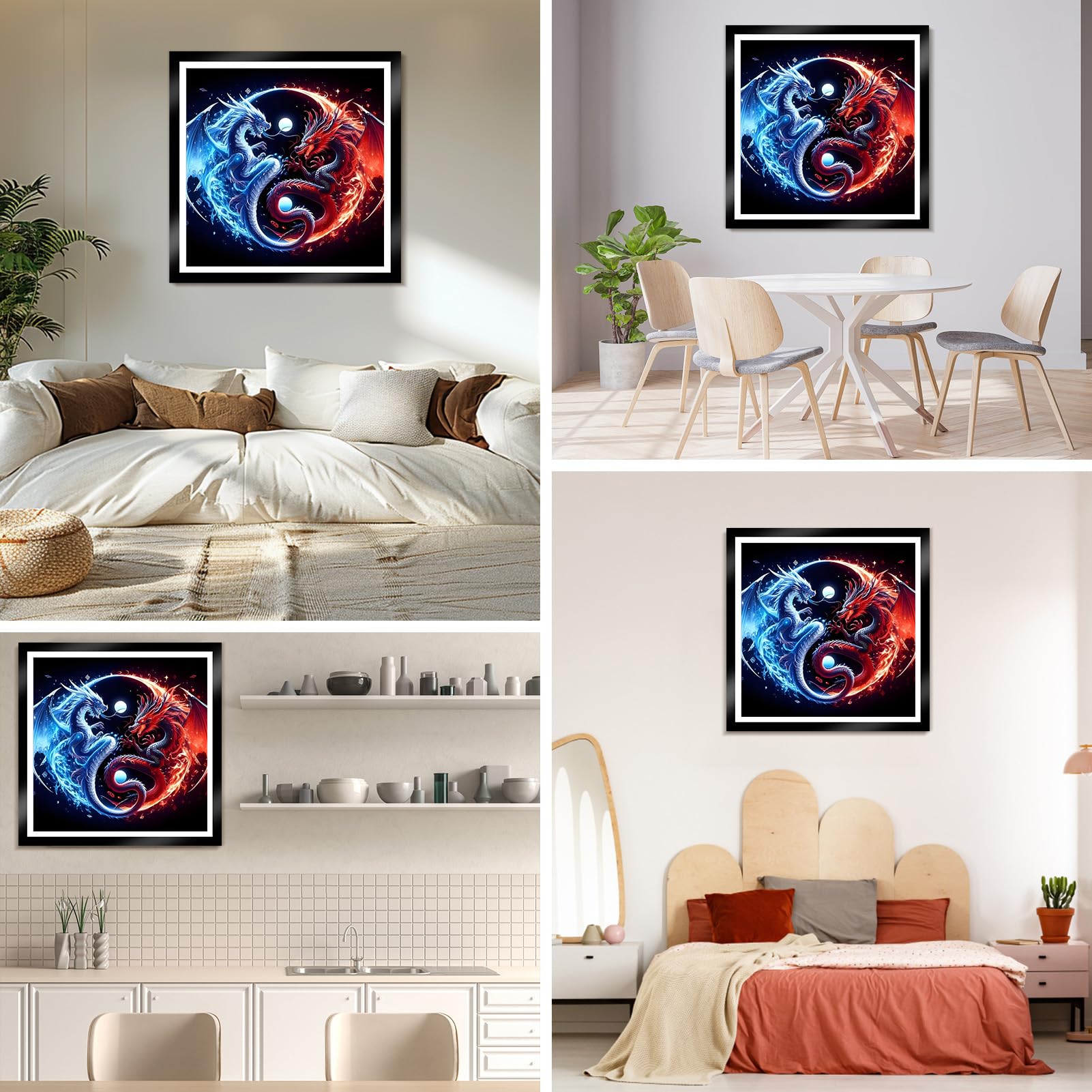 DAERLE Diamond Painting Kits for Adults Fire and Ice Dragon - Image 2