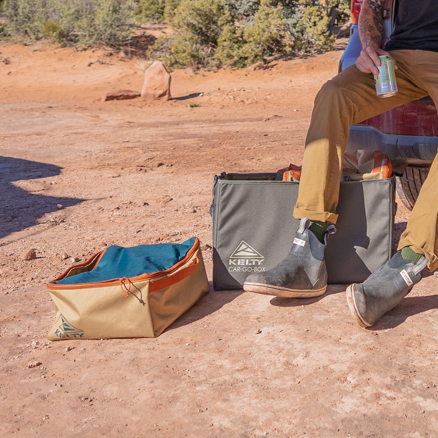 Kelty CARGO Box – Camping, Tailgating, Travel Organization Kit, Large Structured Tote + 3 Individual Pods Storage for Trucks, Vans, SUVs Cars – Color Coded Packing Cubes, Rugged + Water Resistant 45L