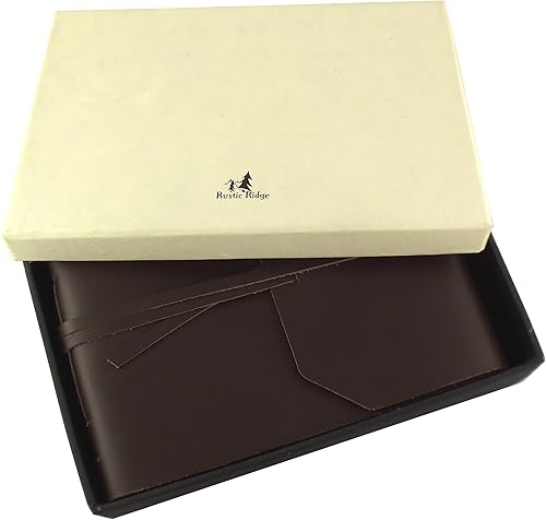 Miniatura 2 de Álbum de fotos rústico de cuero genuino con caja de regalo, páginas estilo álbum de recortes, capacidad para 100 fotos de 4 x 6 o 5 x 7 pulgadas,