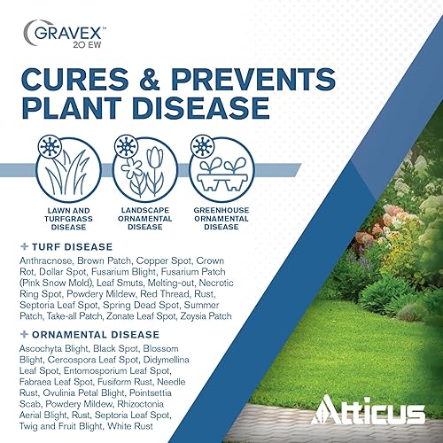 Miniatura 3 de Fungicida Gravex 20 EW (16 oz) de Atticus (Comparar con Eagle 20EW) - Control sistémico de hongos de miclobutanil para césped, paisajes e