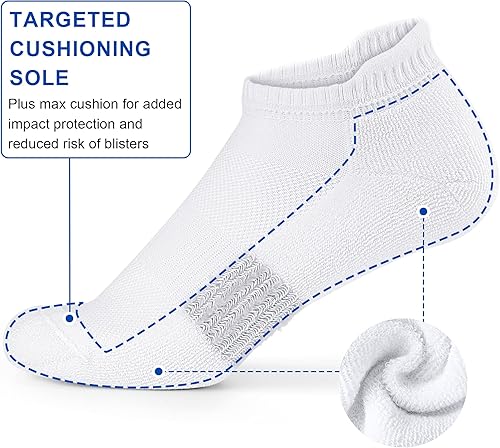 Miniatura 3 de Amutost Calcetines tobilleros para mujer, atléticos para correr, cómodos, acolchados, 356 pares