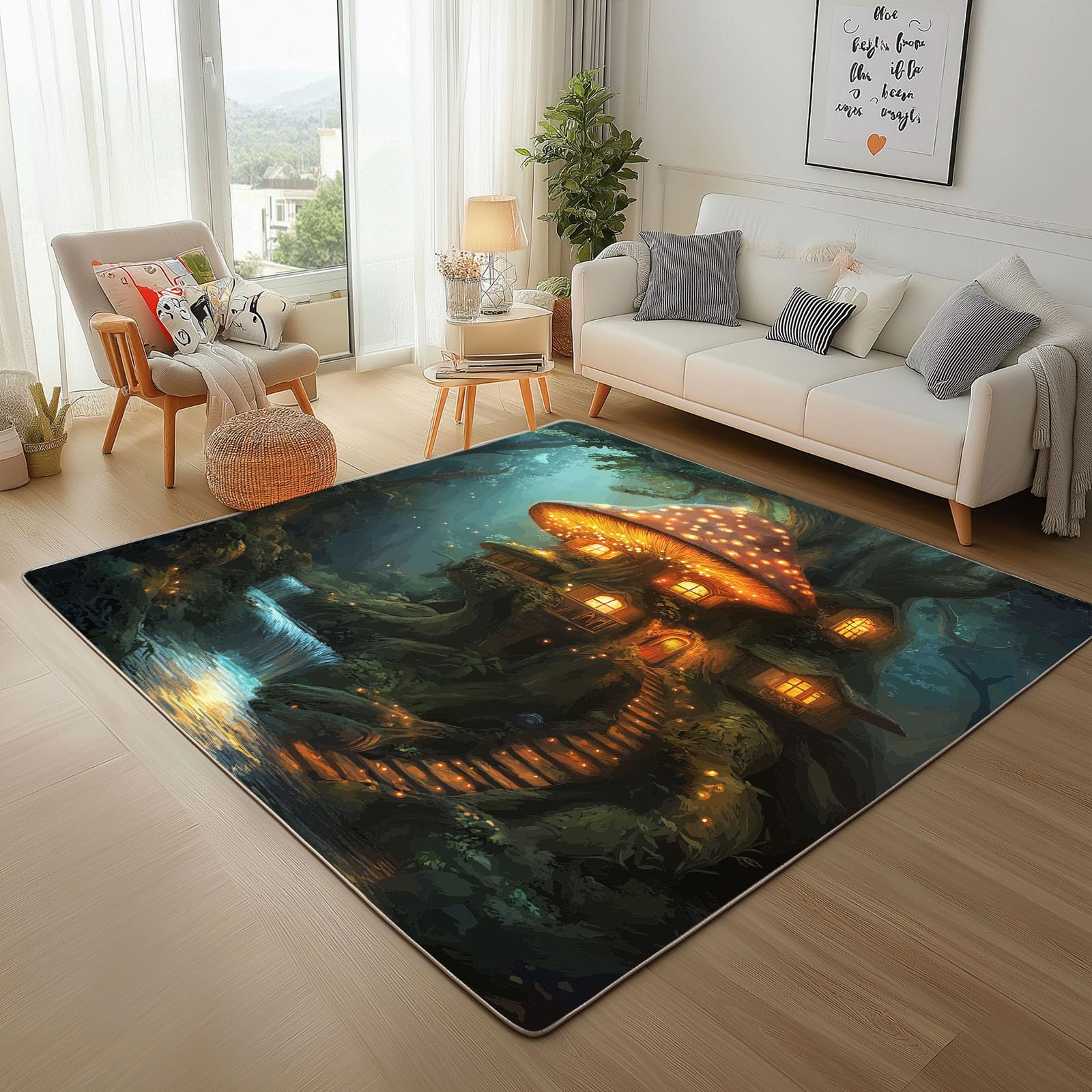 Plantes de la jungle tapis salon 160x230cm contre les sols froids et glissants