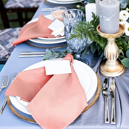 Miniatura 5 de ANECO 12 servilletas de satén suaves para cena, servilletas cuadradas de 17 x 17 pulgadas para decoración de restaurantes, bodas, fiestas, cenas
