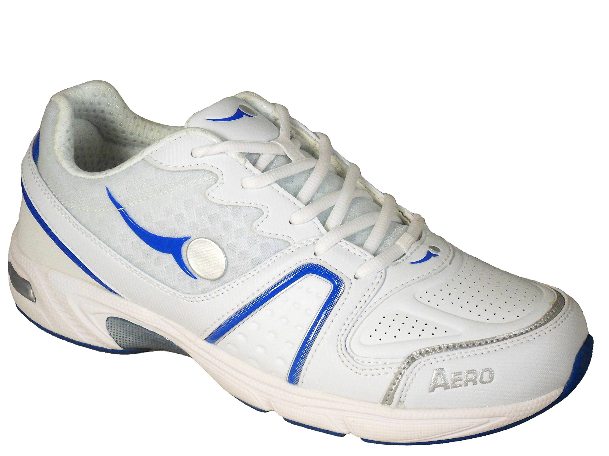 Aero Mens Comfitpro Flex Lawn Bowling Shoes White Blue Uk
