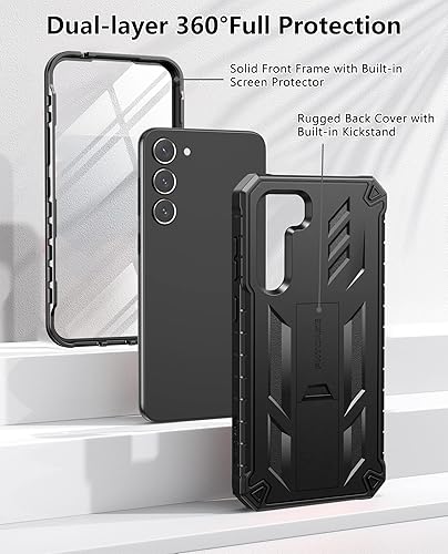 Miniatura 3 de FNTCASE Funda para Samsung Galaxy S23+Plus funda protectora texturizada de doble capa y carcasa de TPU resistente con soporte  Protección contra