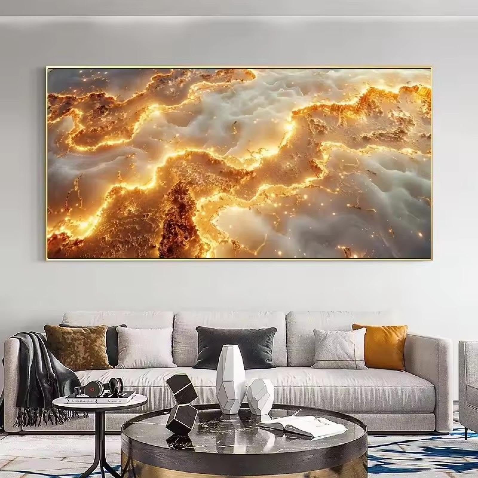 Peinture murale abstraite à texture dorée XINBAO luxe