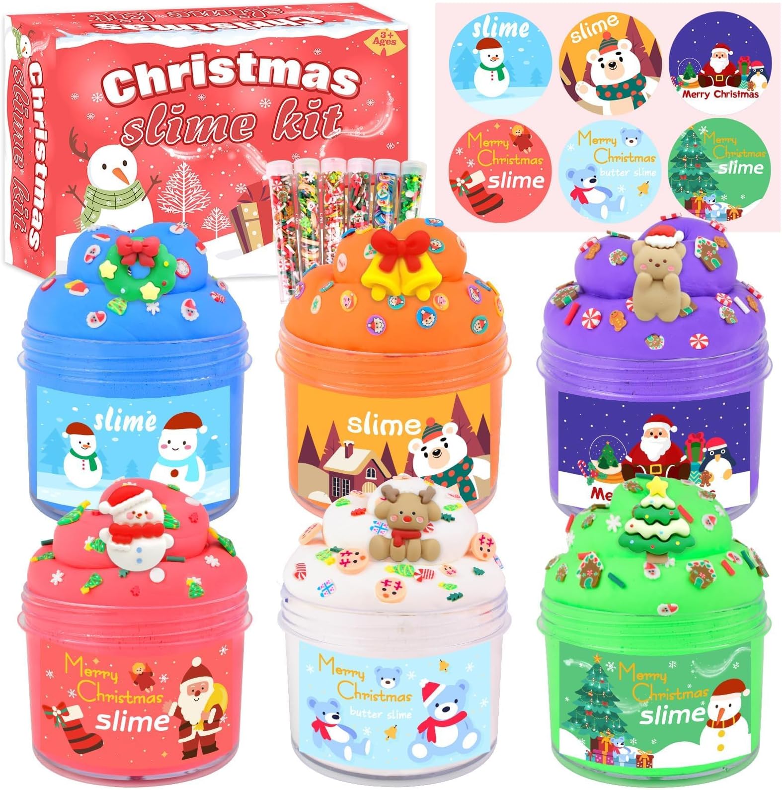 6 Pack Butter Slime, Stress Relief Toys Kit, Birthday Gifts Classroom Rewards Party Favors for Girls Boys 6-12, Slime Advent Calendar 2024