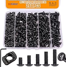 weideer 260PCS M5 T-Nuts Screws Assortment Kit,Compatible with Rail Mount,Replacement for M-Lok Nut Screw,M5 Nut and Bolt Assortment Sets for 2020 Series Standard Aluminum Profile