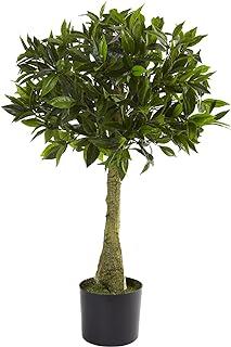 Nearly Natural 5382 Bay Leaf Topiary UV Resistant Tree, 3-Feet, Green