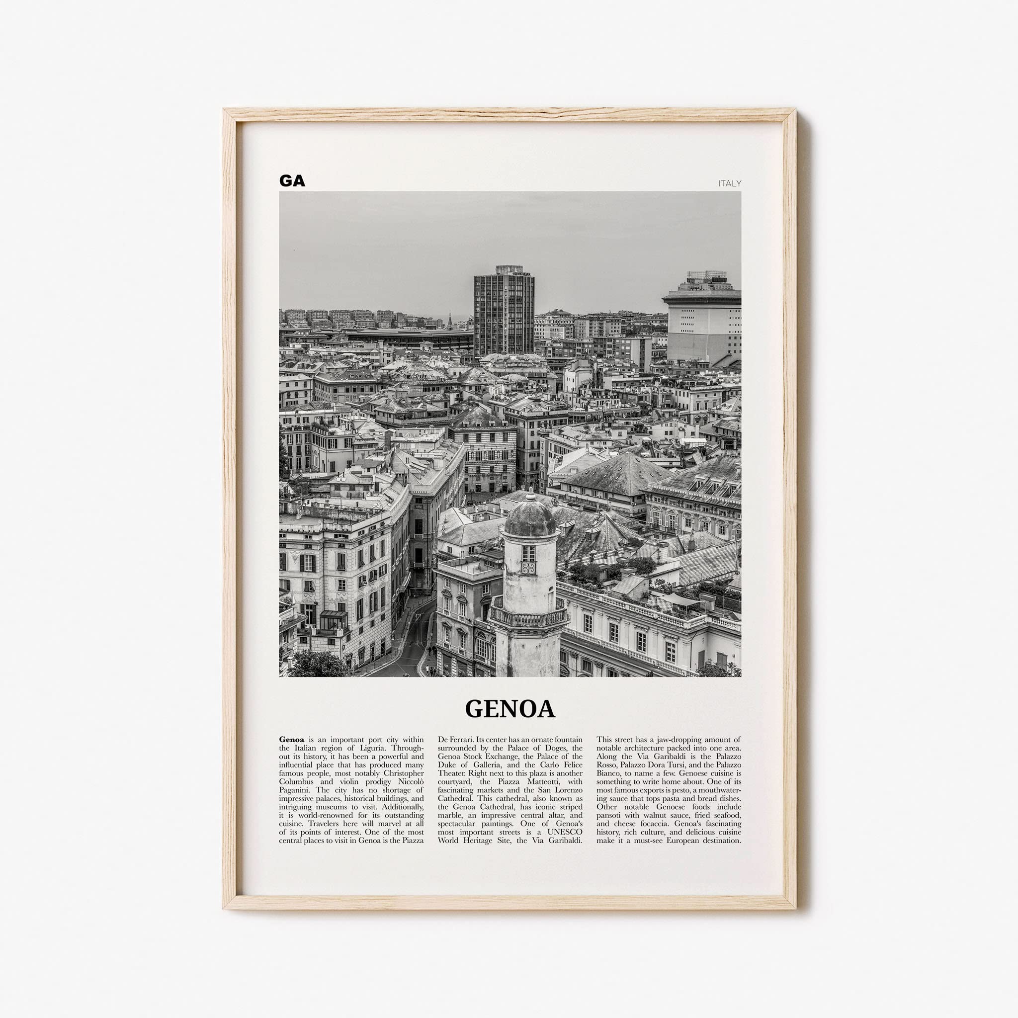 Genoa Print Black and White, Genoa Wall Art, Genoa Poster, Genoa Photo, Genoa Wall Décor, Italy, Genova, Italia, Zêna, Genua