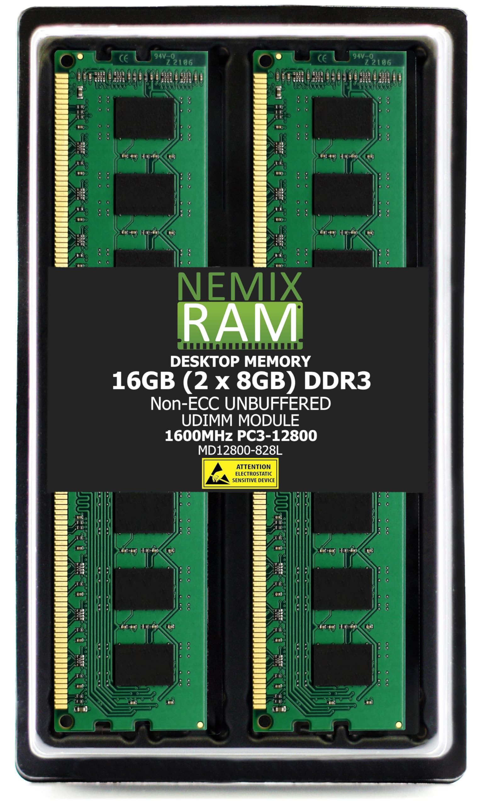 NEMIX RAM 16GB (2X8GB) DDR3 1600MHZ PC3-12800 2Rx8 1.35V 240
