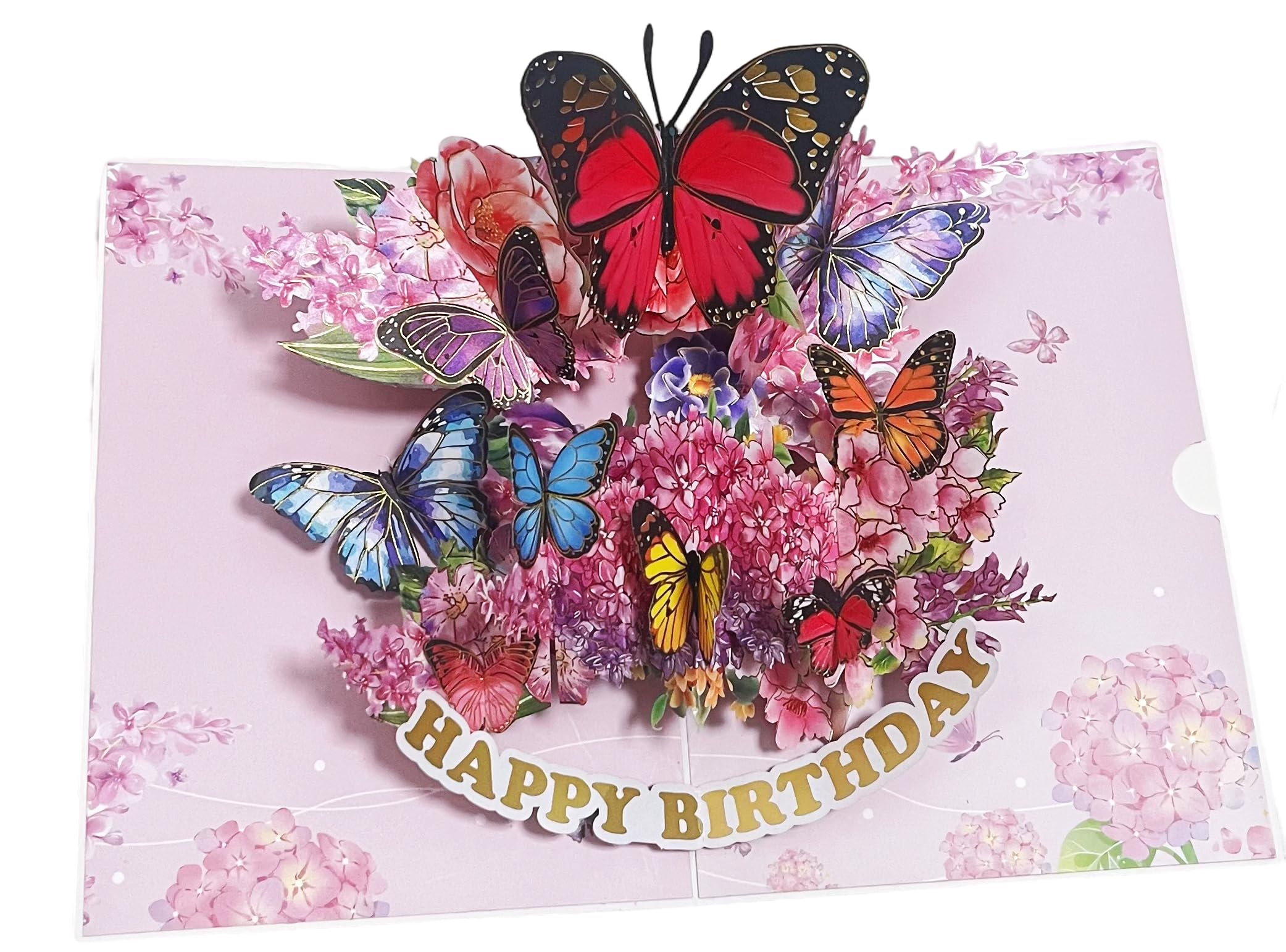 Tarjeta desplegable de feliz cumpleaños, hermosa tarjeta de felicitación floral 3D, tarjeta de cumpleaños desplegable para mamá, hermana, mujeres, abuela, madrastra, tía, hija, 5.7 x 7.7