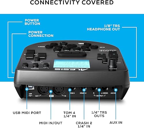 Miniatura 5 de Alesis Drums Surge Mesh SE Kit and Drum Essentials - Juego de batería eléctrica con conectividad USB MIDI, trono de batería y auriculares en la oreja