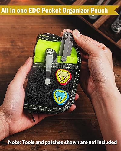 Miniatura 3 de VIPERADE VE10 Bolsa EDC pequeña de bolsillo, bolsa de herramientas de bolsillo con 10 compartimentos, organizador de bolsillo para hombres para