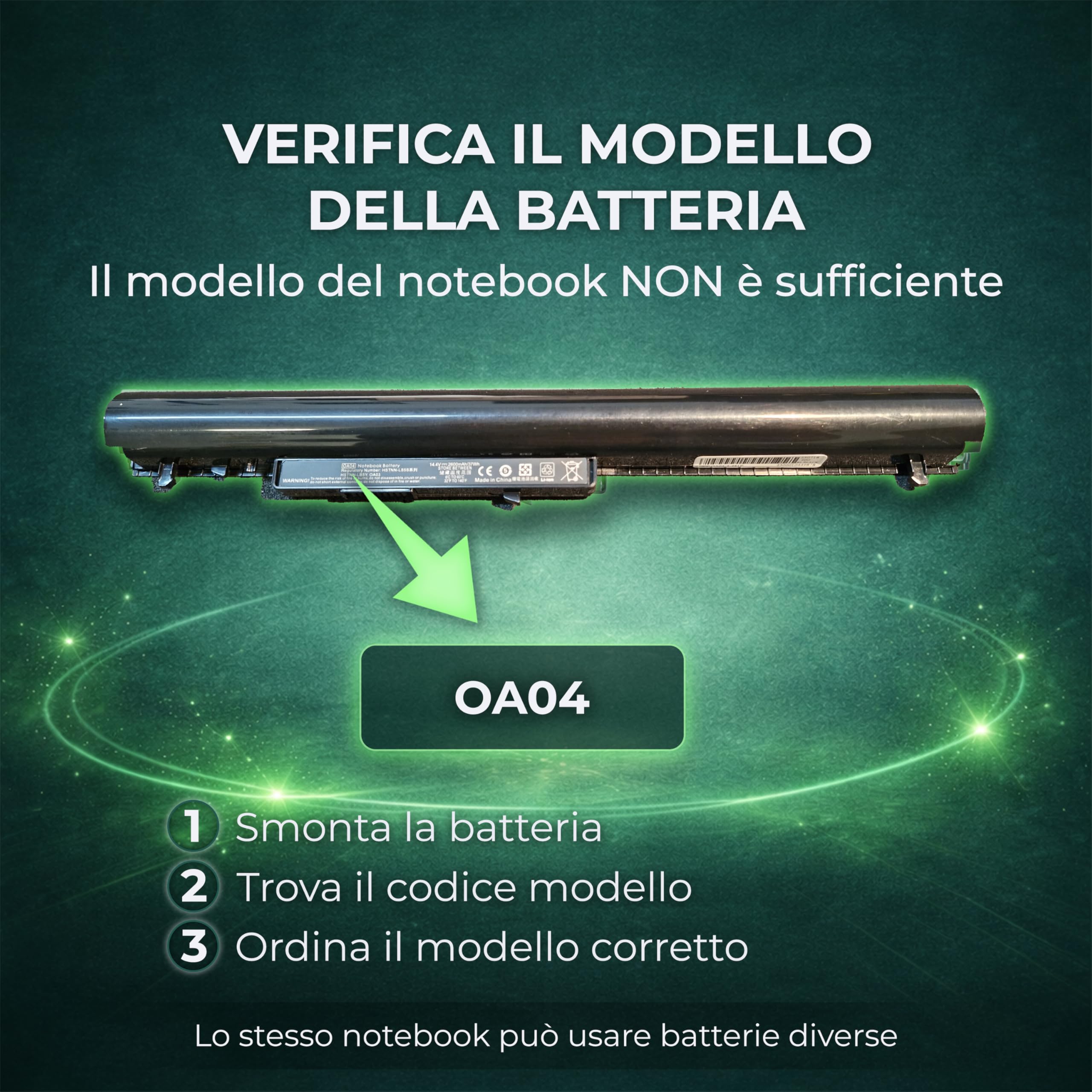 Batteria Compatibile con HP 740715-001 746641-001 OA04 OA03 per Notebook 15-D003SL 250 G3 HSTNN-LB5S 15-G092SA 250 G2 15-G094SA 746458-851 15-S000 HSTNN-LB5Y HSTNN-PB5Y 2600mAh 14.8V 38.5mAh