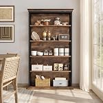 LITTLE TREE 6-Tier Bookcase, 71 Inches Industrial Bookshelves, Floor Standing Display Storage Shelves Tall Bookcase for Home Office, Living Room
