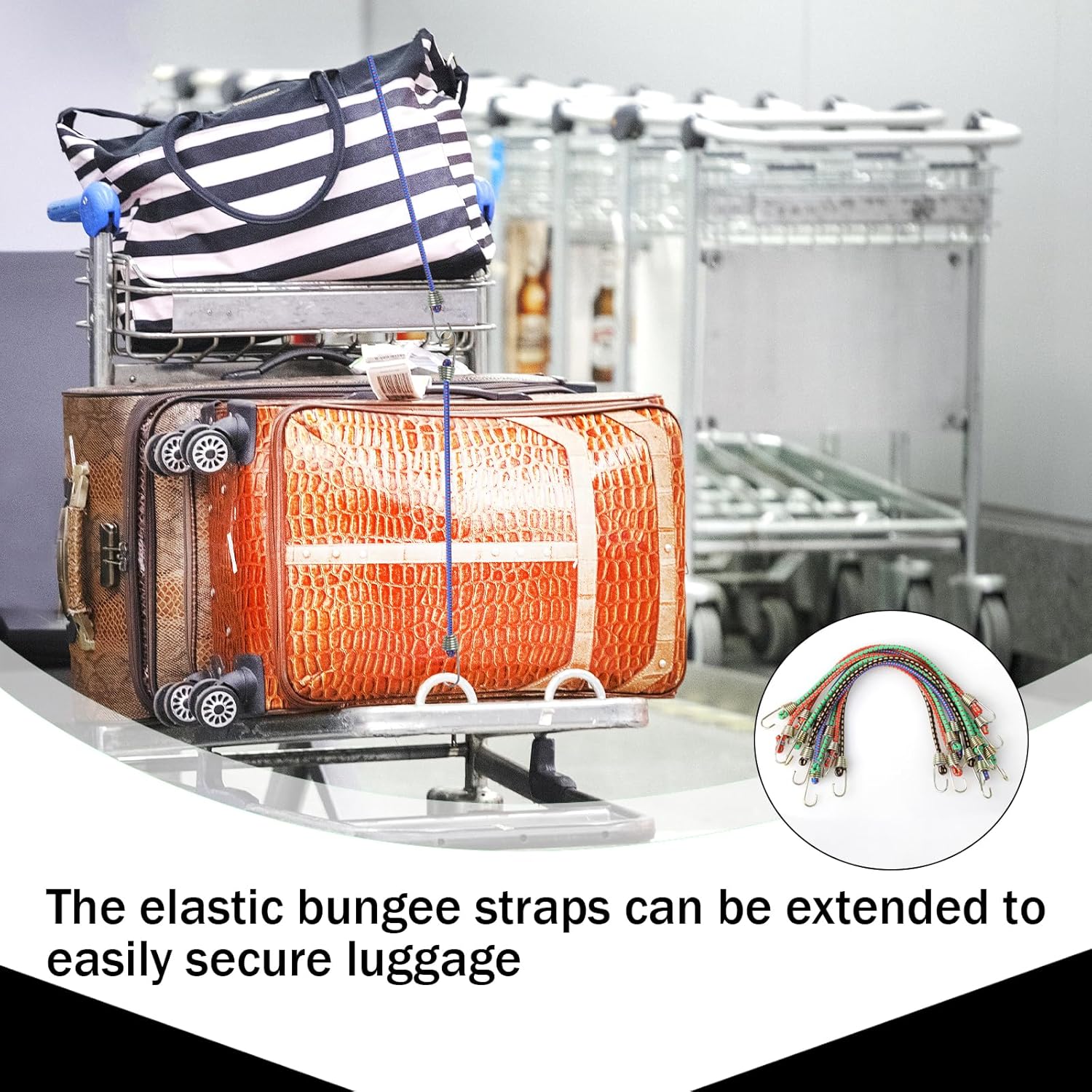 12Pcs Bungee Cords with Hooks: 10inch Elastic Bungee Straps for Luggage Roof Rack Hang Outdoor Tent Tarp Camping Luggage Cargo Accessory