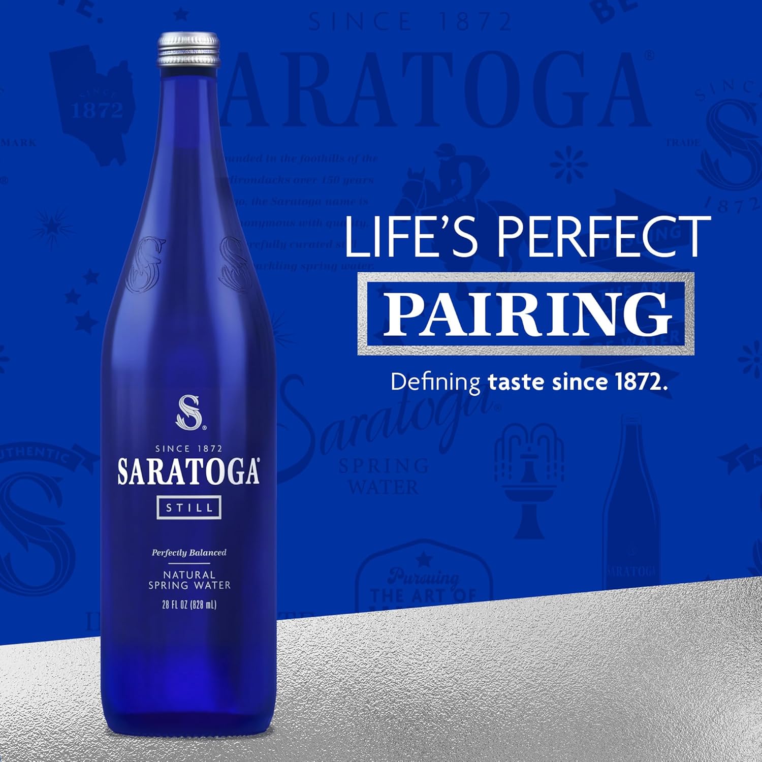 Saratoga Spring Water Bottles, 12 Pack – Still Bottled Water - Glass Bottles - 28 Fl Oz