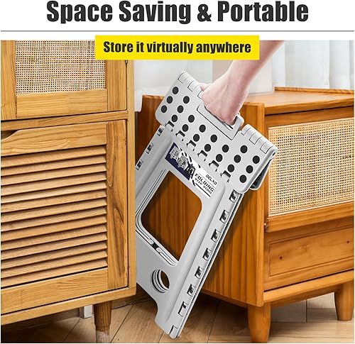 Miniatura 51 de Delxo Taburete plegable de 9 pulgadas, taburetes negros plegables para niños, taburete plegable portátil con asa, taburete plegable para cocina