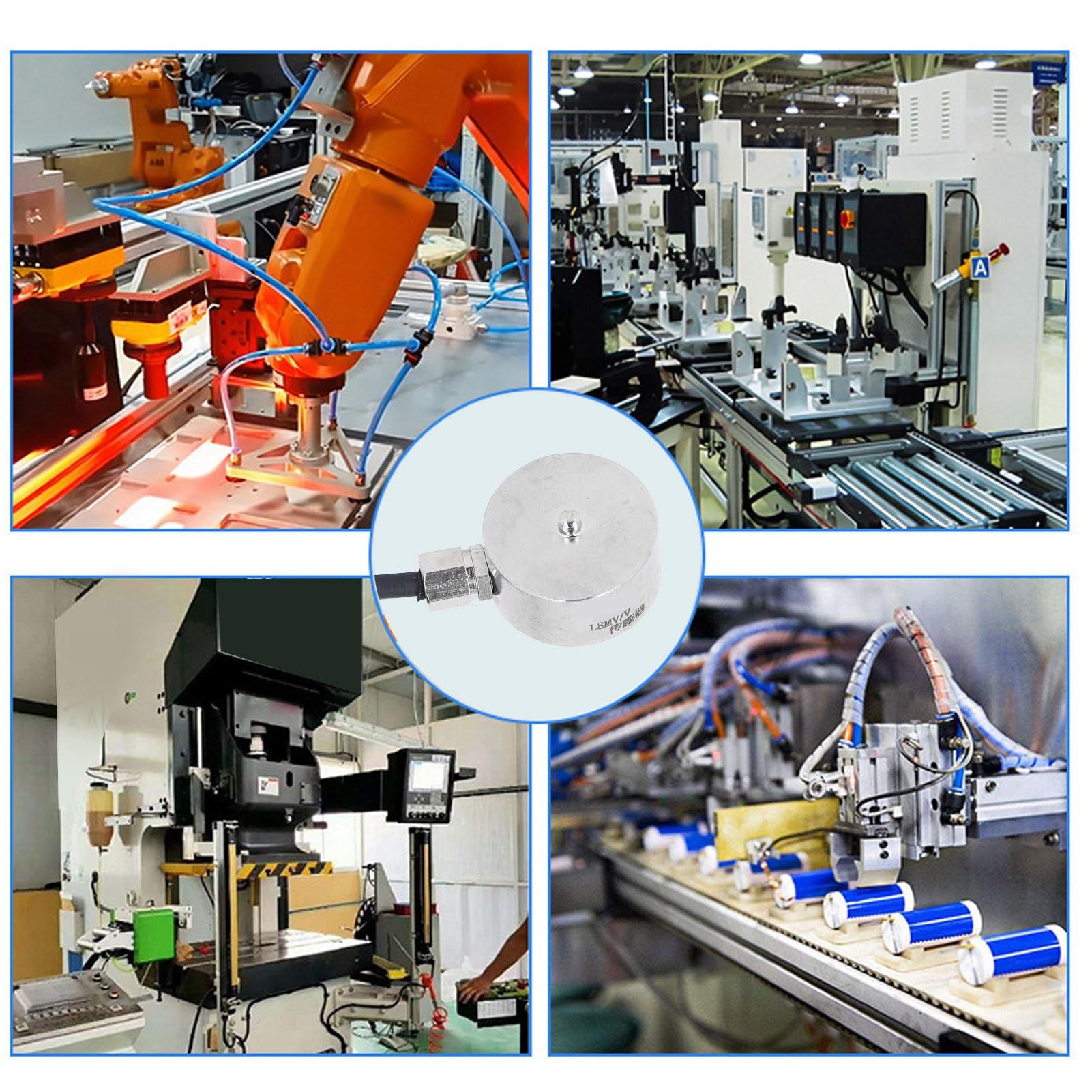FLEXMAN Sensor de Fuerza de Presión de Tensión, Sensor de Tensión de Compresión de Acero Inoxidable Sensor de Fuerza de Compresión de Tensión IP65 para Probadores de Equipos (30KG)