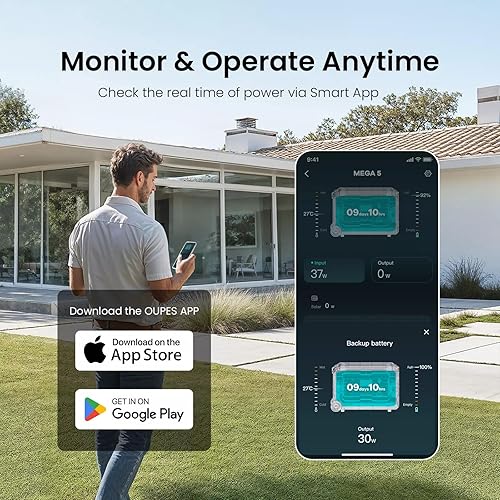 Miniatura 7 de OUPES Generador solar Mega 3 de 3600 W, estación de energía de 3072 Wh con paneles solares de 4 x 240 W, 6 salidas de CA de 3600 W (sobretensión de