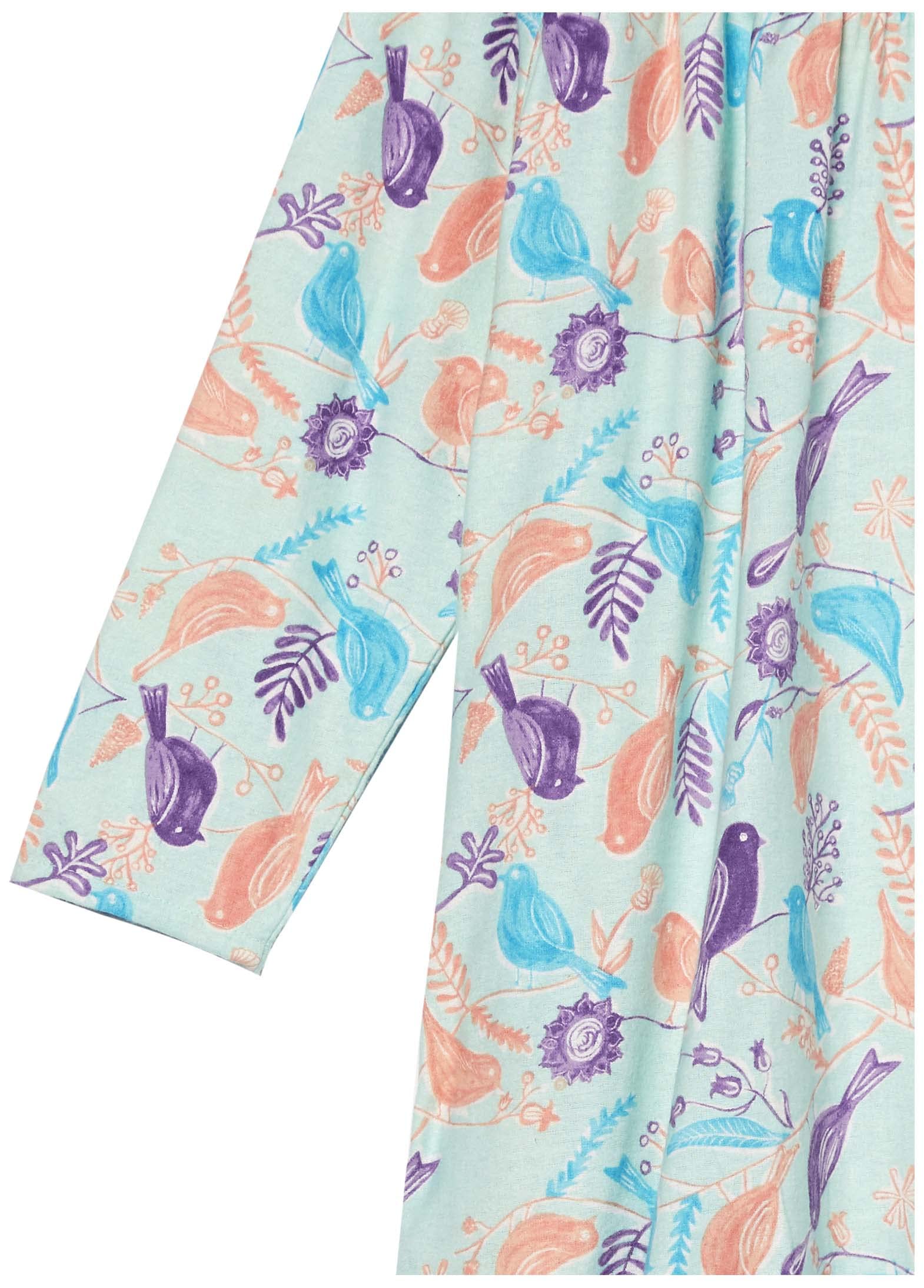 Camisón de franela de longitud completa para mujer, camisón ligero y cálido de algodón para dormir