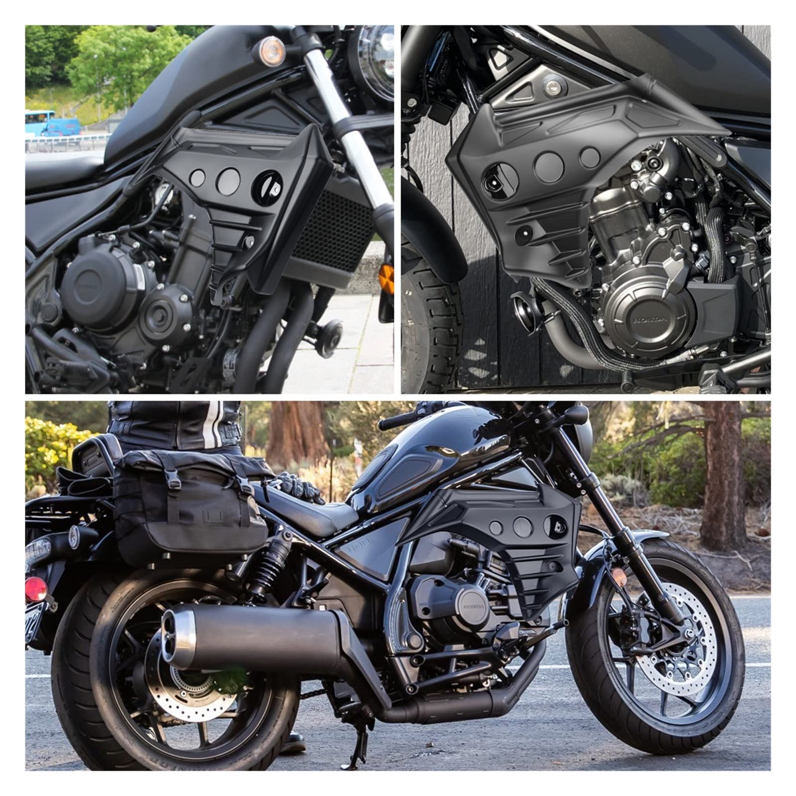 Couvercles Latéraux Siège Honda Rebel 500/300 - Noir ABS - 2017-2023