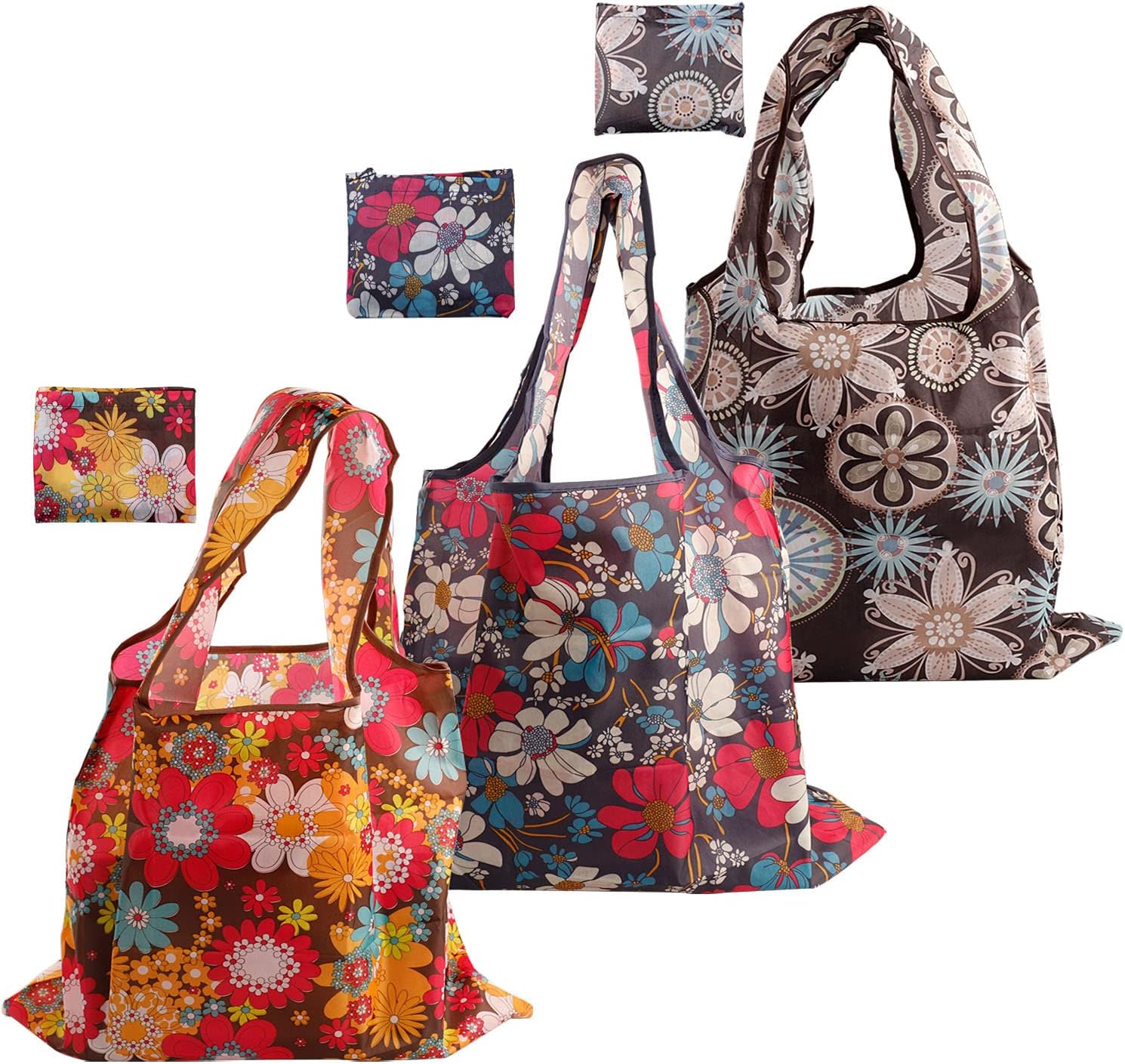 3 Pcs Large Foldable Shopping Tote Bag, Reusable Eco Waterproof Tote Shopping Bag Grocery Shopping Cloth Bags Easter Tote Bags for Daily Use Holiday Favors