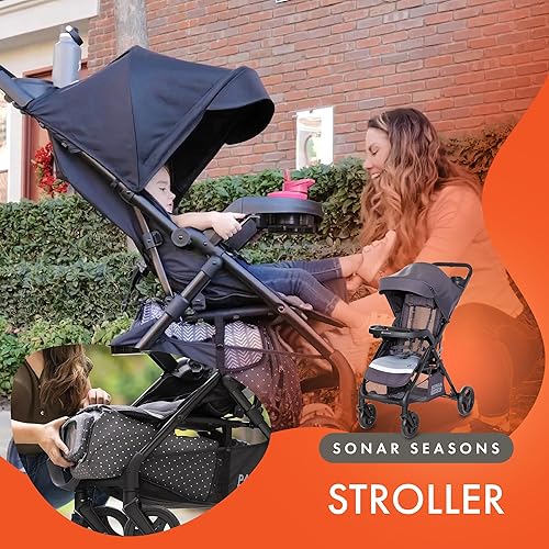 Miniatura 5 de Baby Trend Sonar Seasons - Cochecito individual de viaje con toldo, color gris libertad