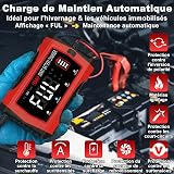 HTRC 16A Chargeur Batterie Voiture 6V 12V 24V, Chargeur de Batterie Intelligent Entièrement Automatique avec LCD pour Batteries Plomb-Acide (AGM, EFB, Gel, Calcium, SLA, VRLA) et Lithium/LiFePO4 - 6