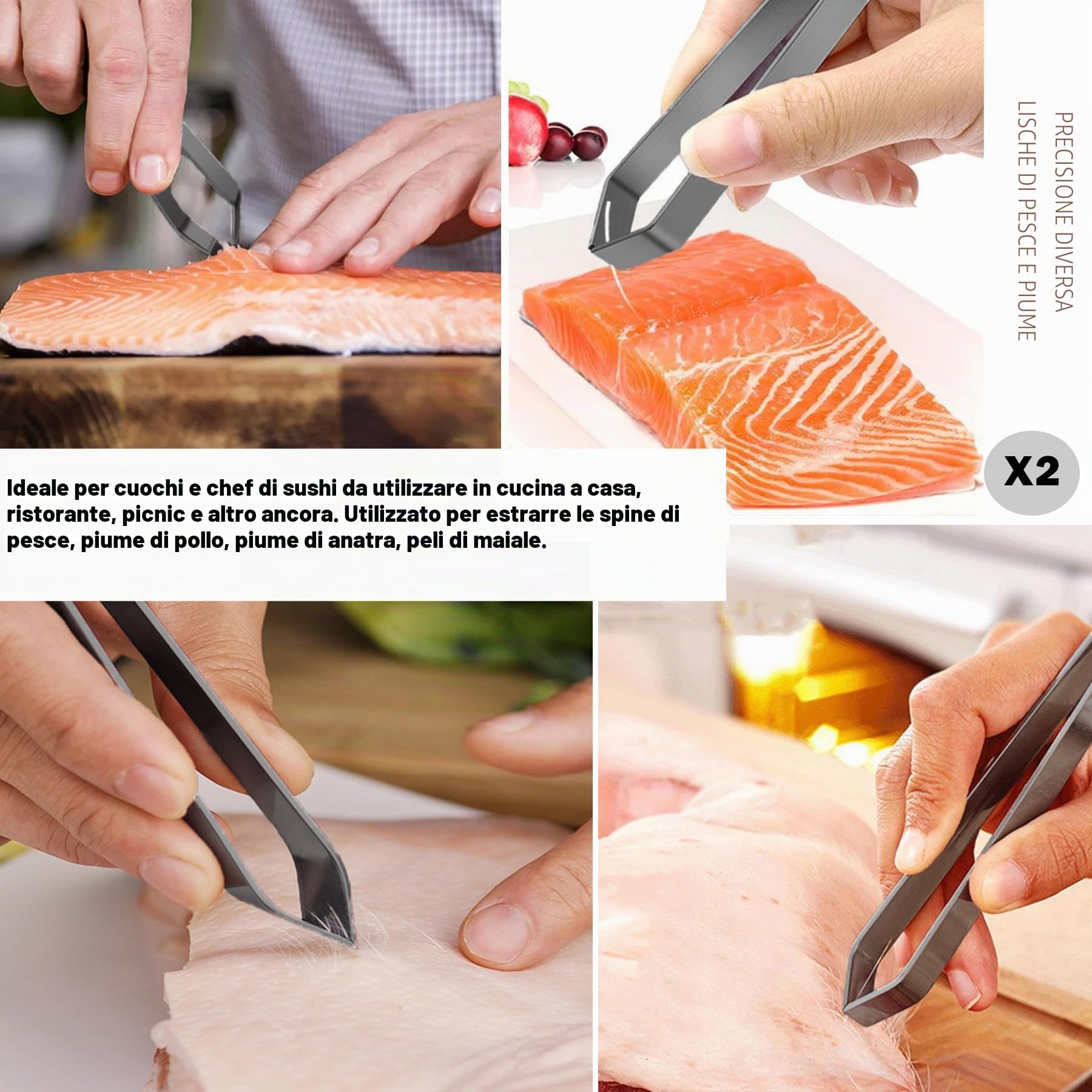 Set di 11 utensili da cucina in acciaio INOX, kit di utensili da chef, utensili da cucina professionali, nero, arte culinaria modernista