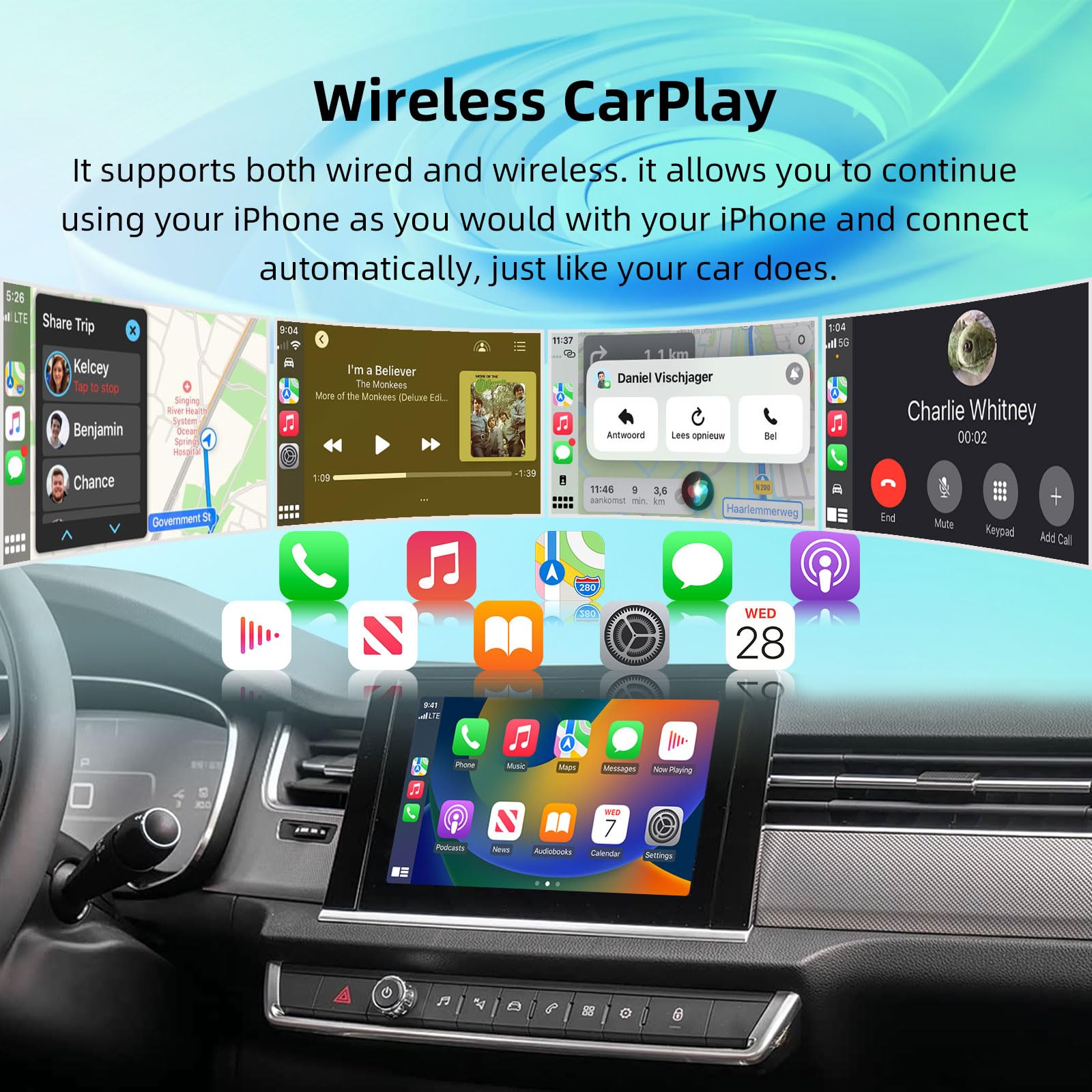 Kit rétrofit Décodeur CarPlay sans Fil Android Auto pour Peugeot/Citroen