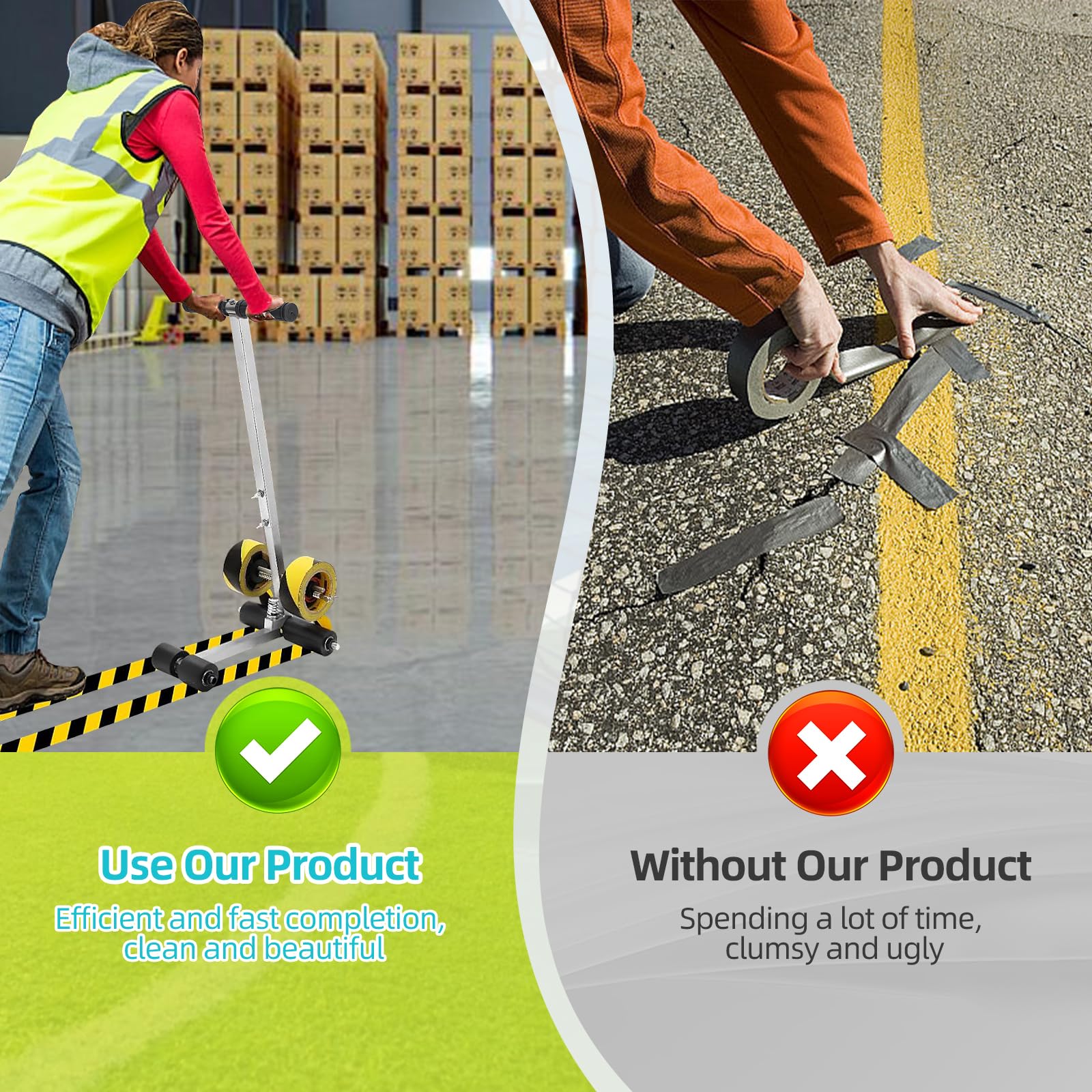 Court Line Tape Machine, Basketball Court Line Striping Machine, Court Paint Striping Machine for Parking Lots and Road Warning