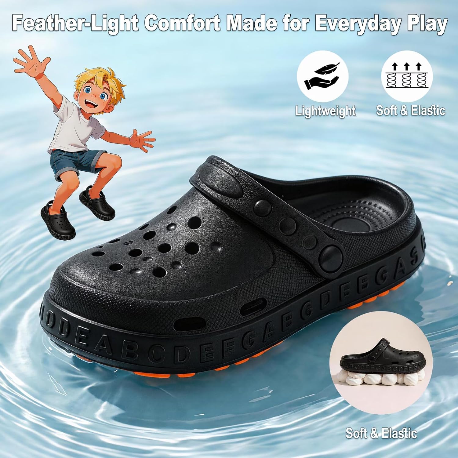 Kids Toddler Clogs with Unique Non-Slip Sole Boys Girls Sandals image 2