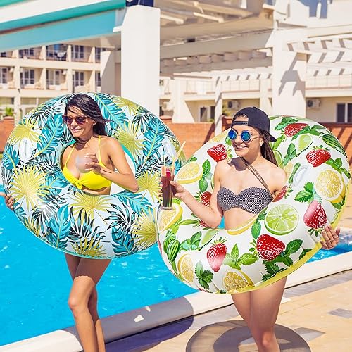 Miniatura 5 de Flotadores inflables de piscina de 47 pulgadas, tubos de piscina jumbo, anillos de piscina para adultos, verano, playa, despedida de soltera, boda,