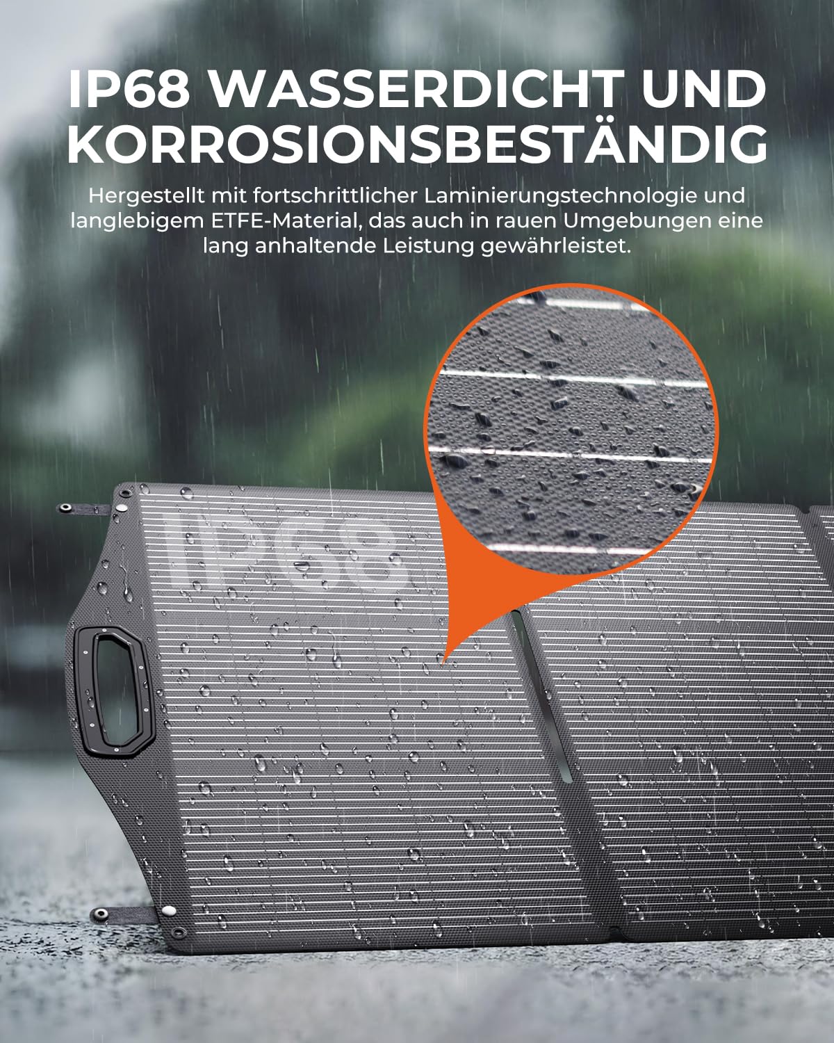 [N-Type Solarzelle] BigBlue 200W Solarpanel ETFE, Faltbares Solarmodul mit 5 Anschlussart für Tragbare Powerstation und Batterie, IP68 Solarladegerät für Camping Garten Balkon Wohnwagen