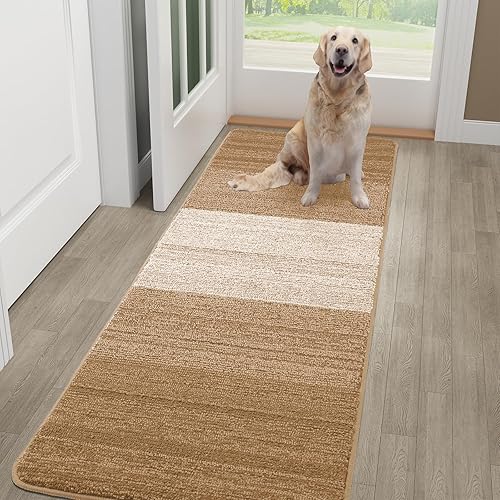 Vista 49 de Kitinjoy Tapete para puerta de interior y exterior, 48 x 32 pulgadas, antideslizante, absorbente, atrapador de suciedad, de perfil bajo, lavable